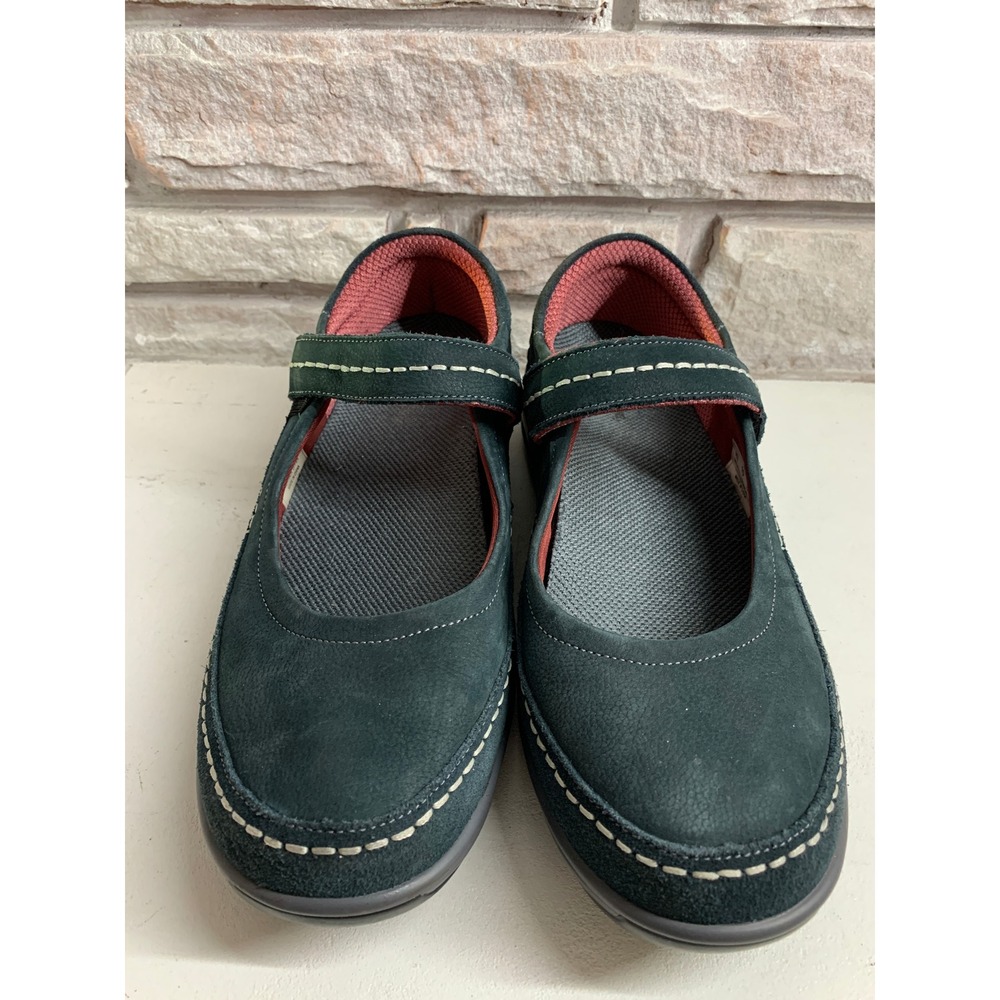 Orthofeet 863 Celina Mary Jane Shoes Forest Green Leather Wide 10 D Comfort